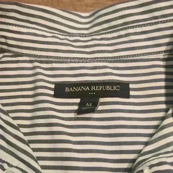 Banana Republic Striped Tunic with Ruffle Button Up Neck & Ruffle Sleeve - Picture 3 of 6